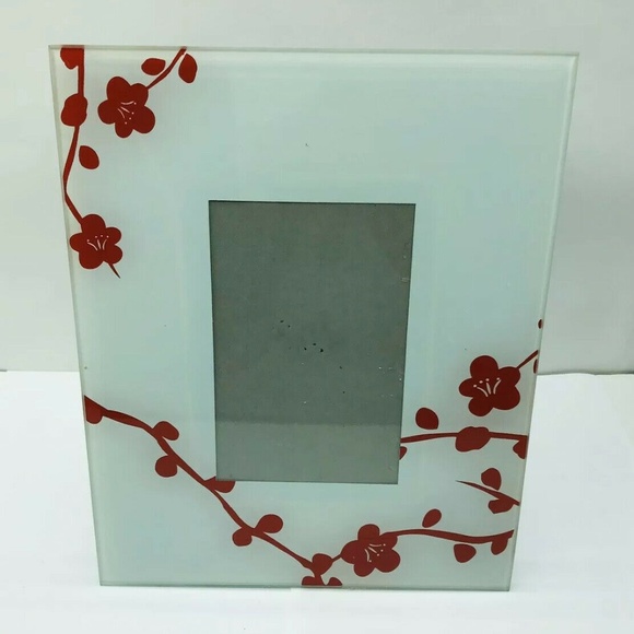 Picture Frame 4x6" Red White Floral Vase Lot 2 Pcs - Picture 2 of 8